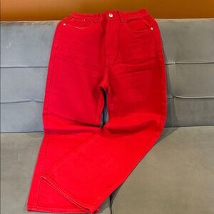 Princess Polly - Red Jeans - Size 0